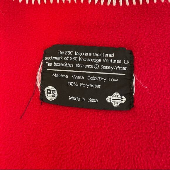Disney Pixar throw blanket fleece THE Incredibles SDC red orange white - Picture 4 of 4